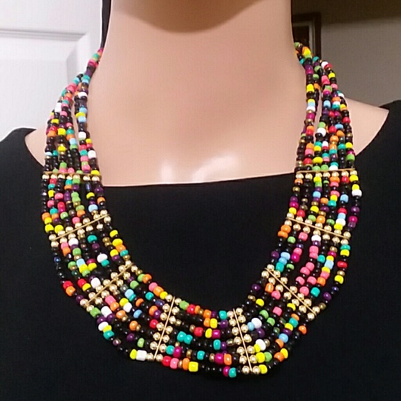 🌸Sand bead colored necklace🌸 - Picture 4 of 8